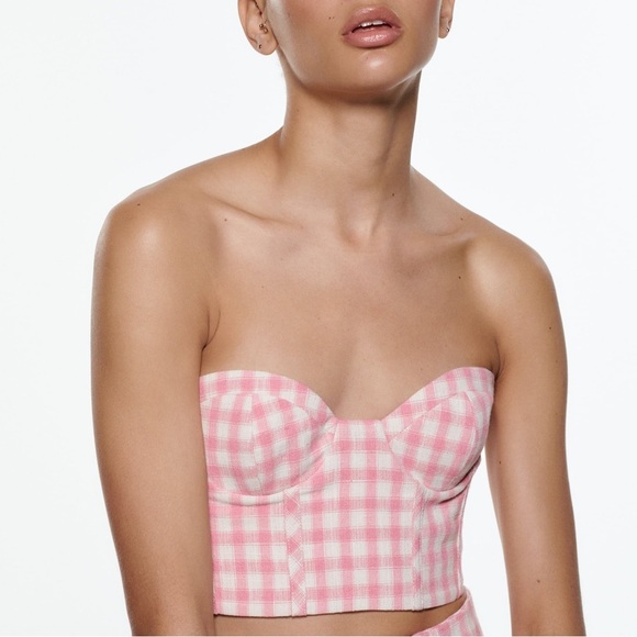 Zara Tops - NWT Zara Gingham Crop Size XL